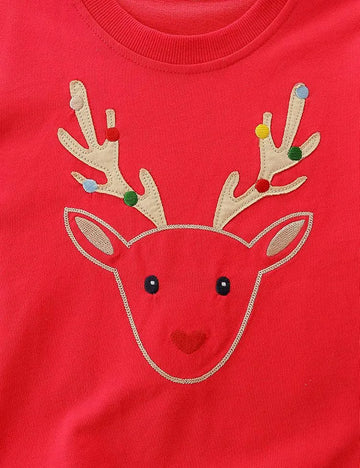 Elk Appliqué Embroidered Sweatshirt - Mini Taylor